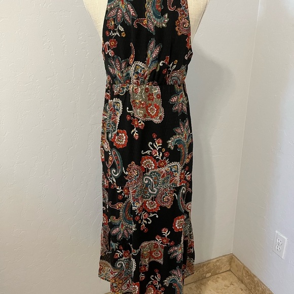 COLLECTIVE CONCEPTS Nordstrom Rack halter neck midi dress, paisley black XS - Picture 7 of 12